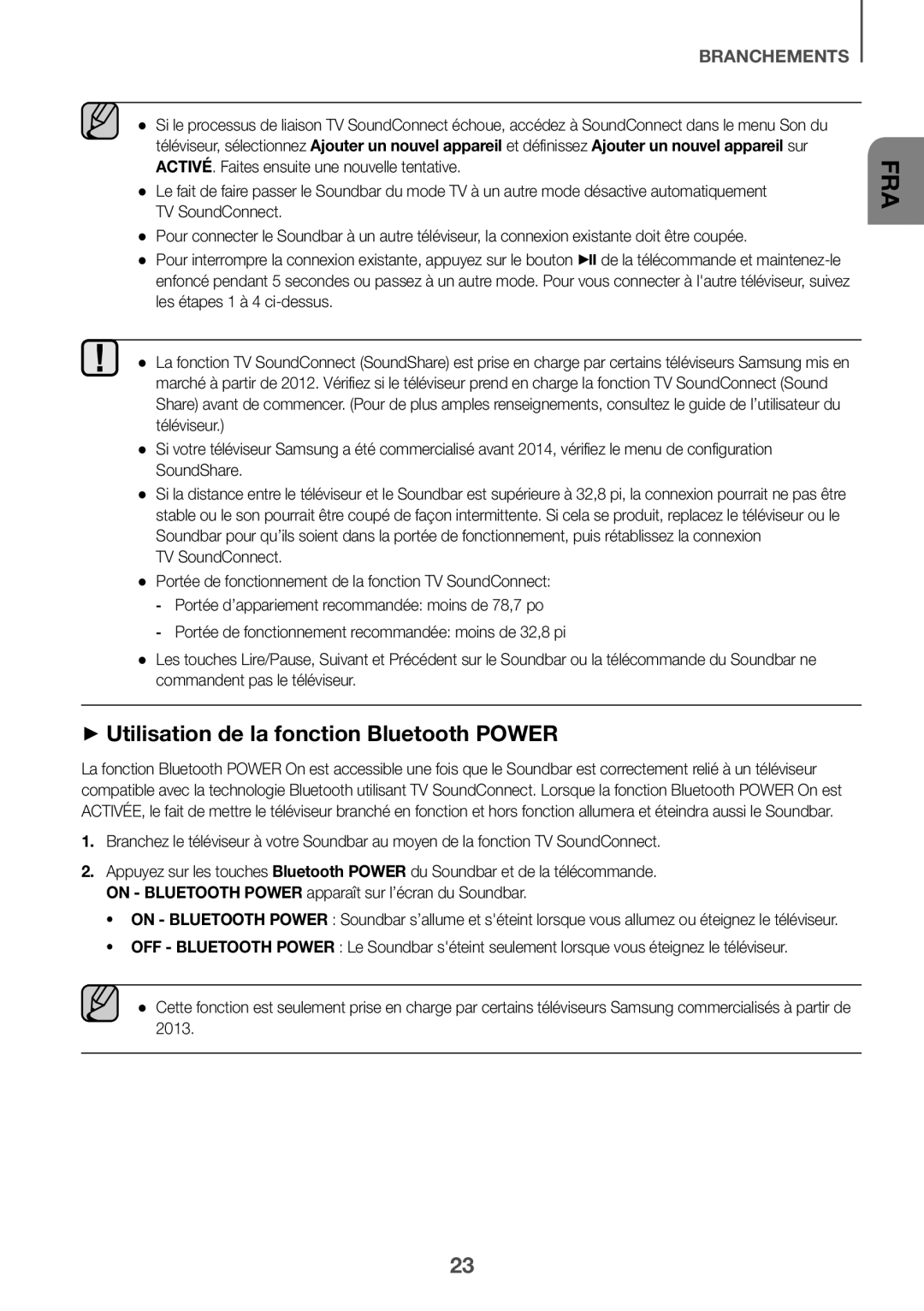 ++Utilisation de la fonction Bluetooth POWER Standard HW-K550