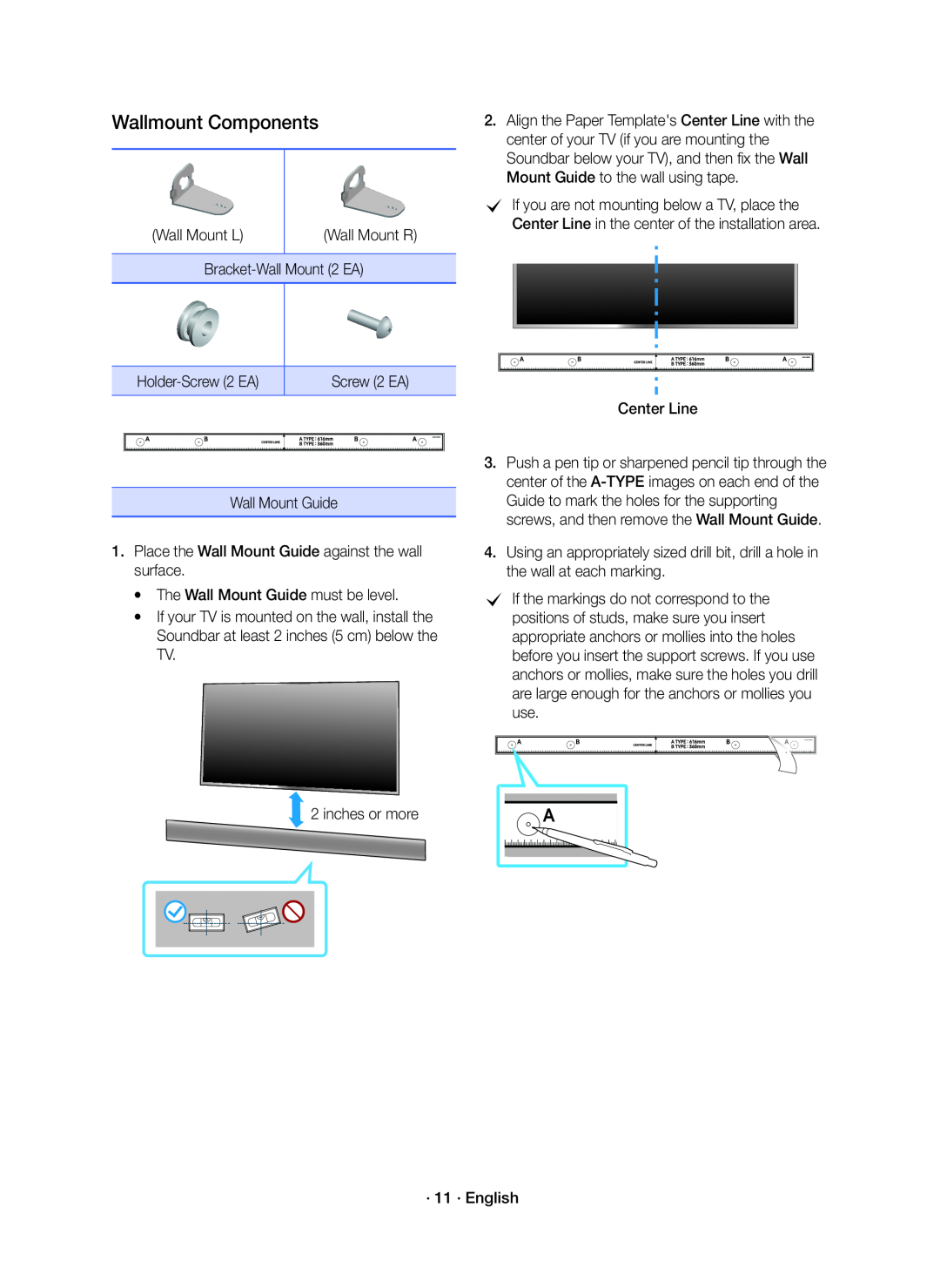 Wallmount Components Standard HW-K550