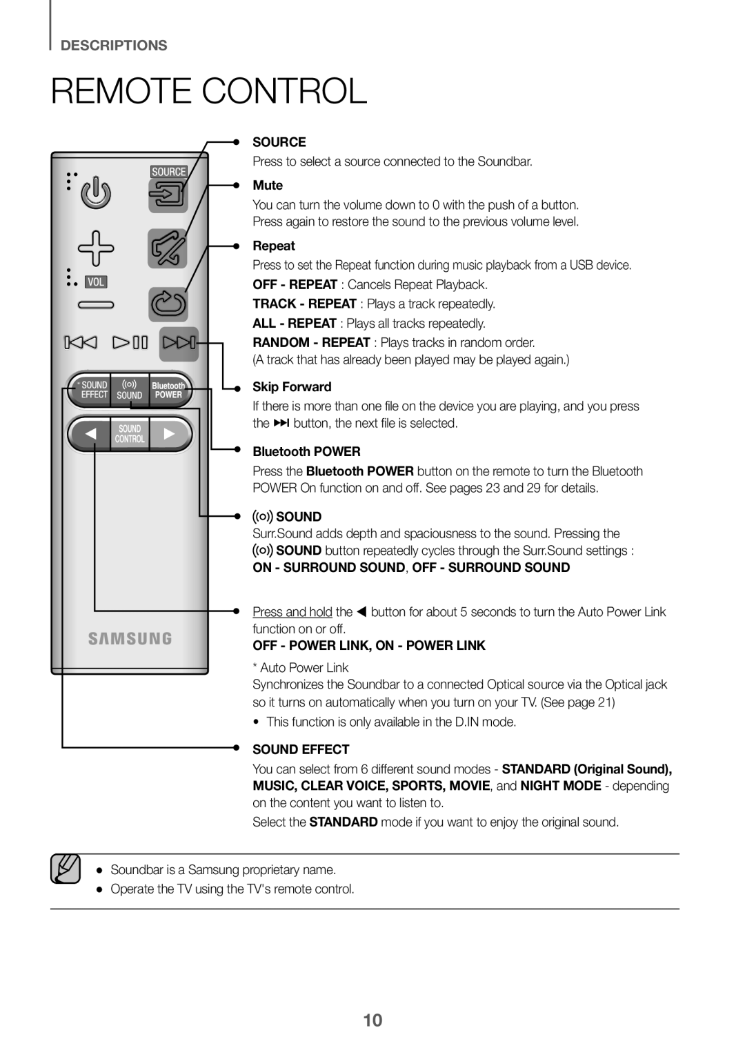 REMOTE CONTROL Standard HW-K360