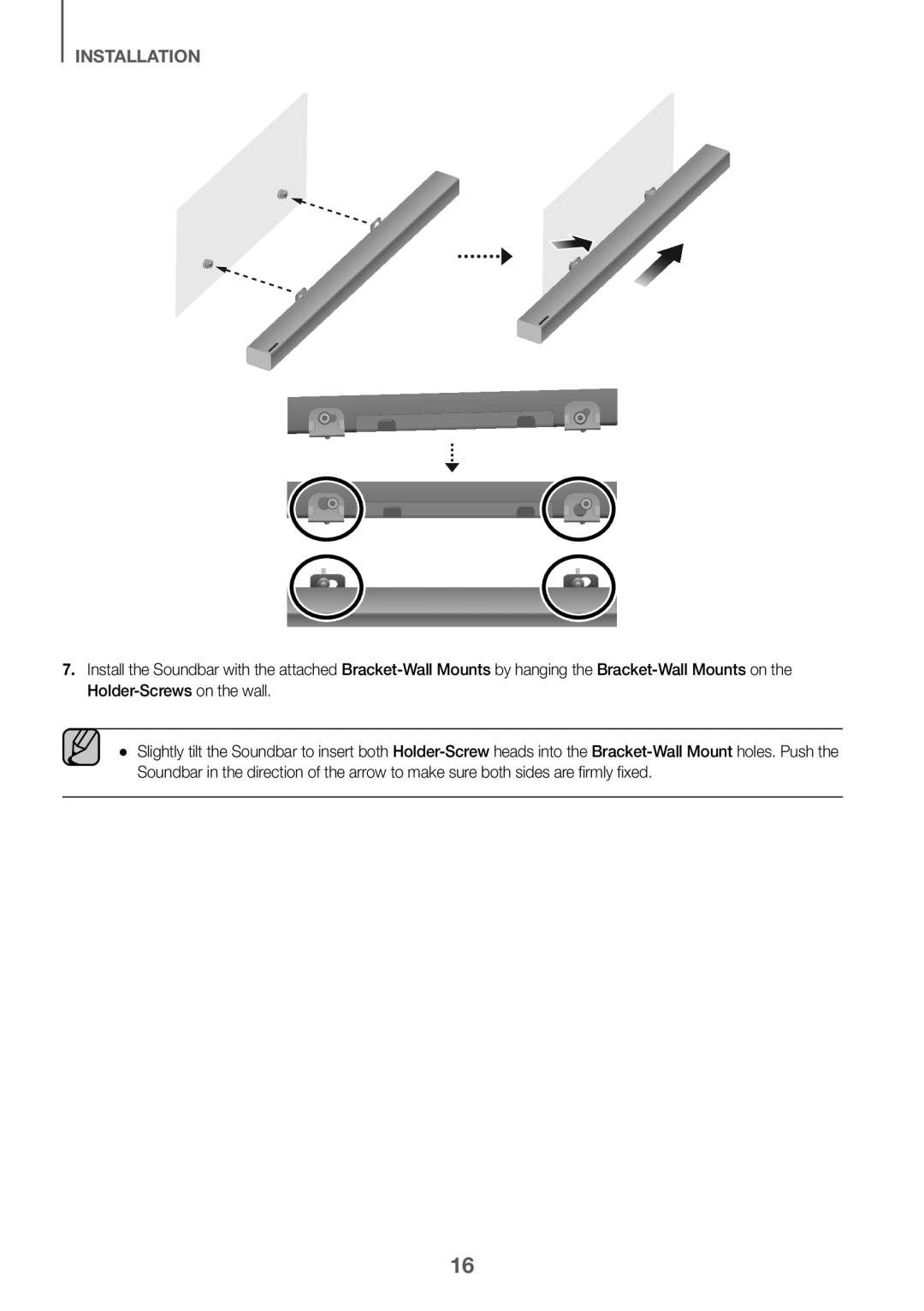 INSTALLATION Standard HW-KM36