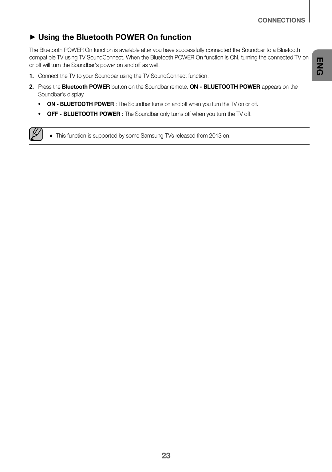 ++Using the Bluetooth POWER On function Standard HW-K360