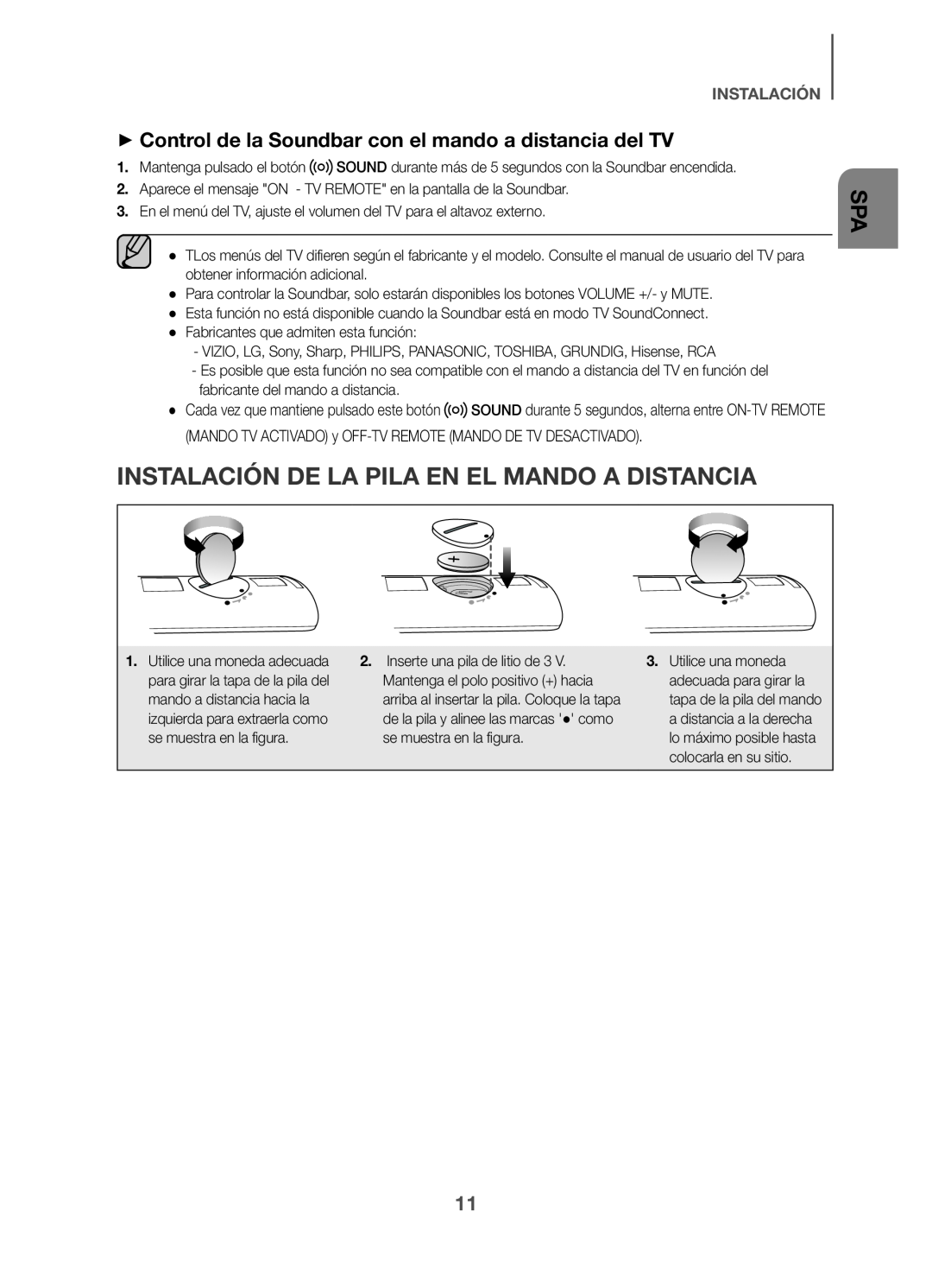 ++Control de la Soundbar con el mando a distancia del TV Standard HW-K360