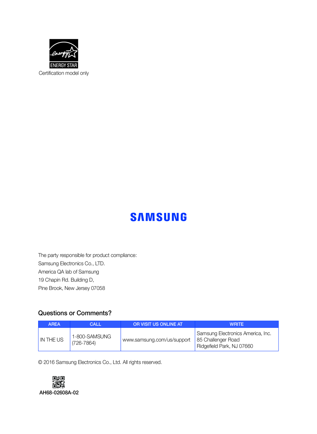 Questions or Comments Standard HW-K360