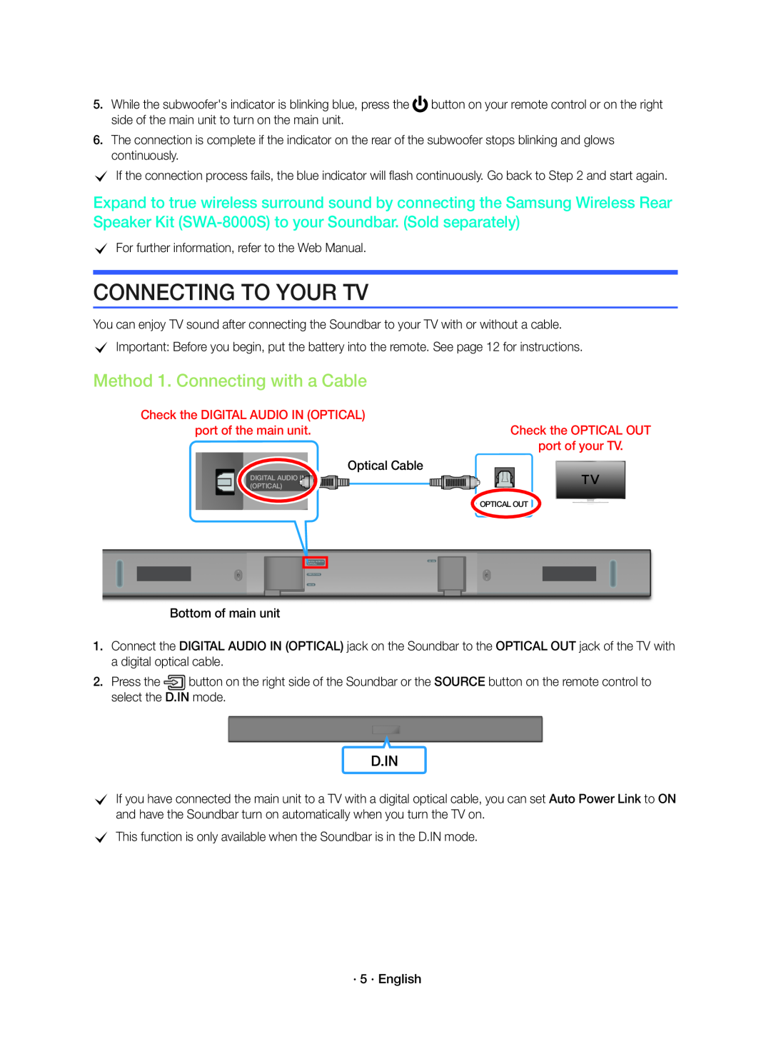 Method 1. Connecting with a Cable Standard HW-K360