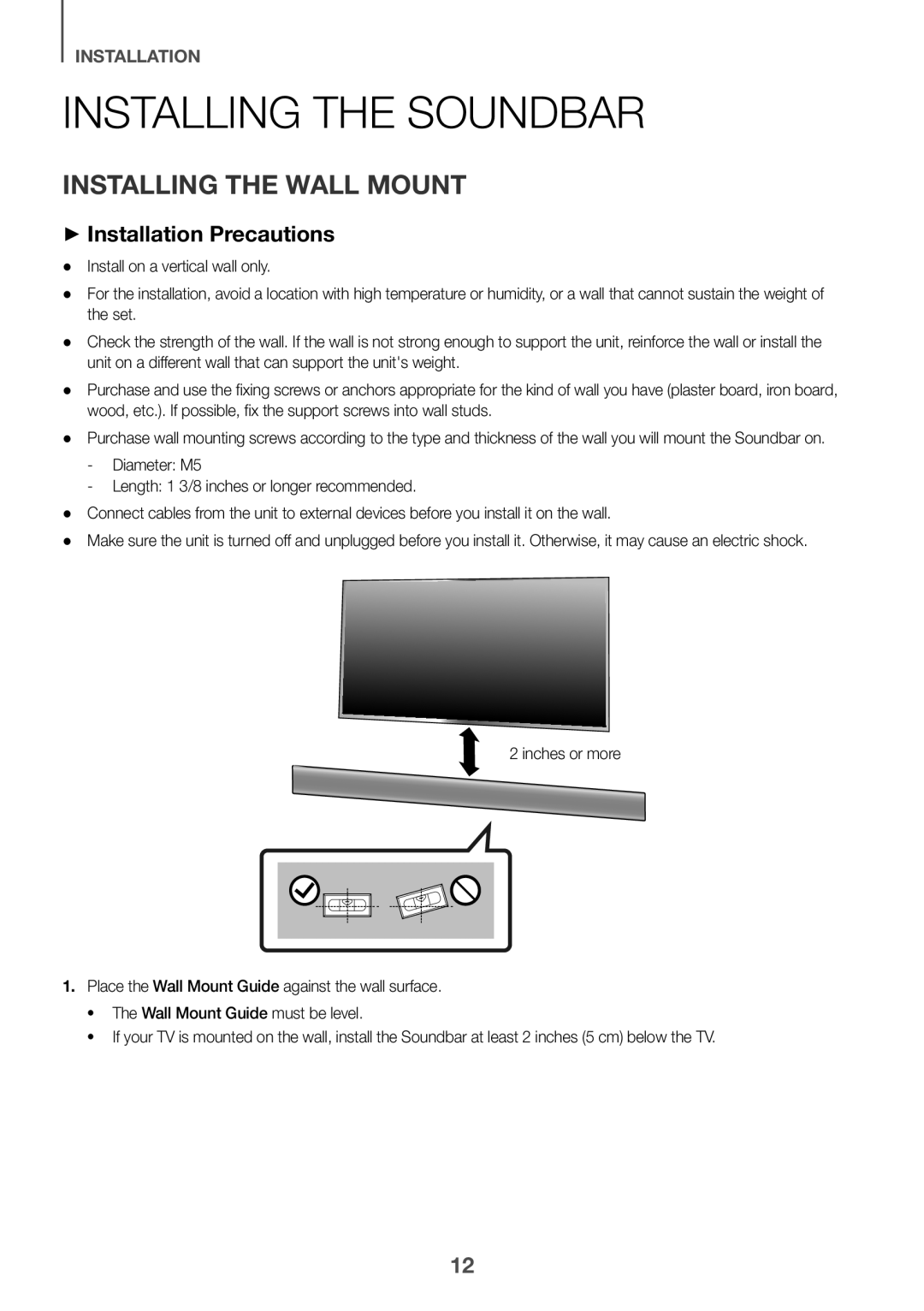 Installing the Wall Mount Standard HW-KM39