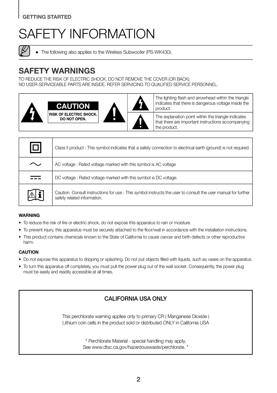 Safety Information Standard HW-KM39