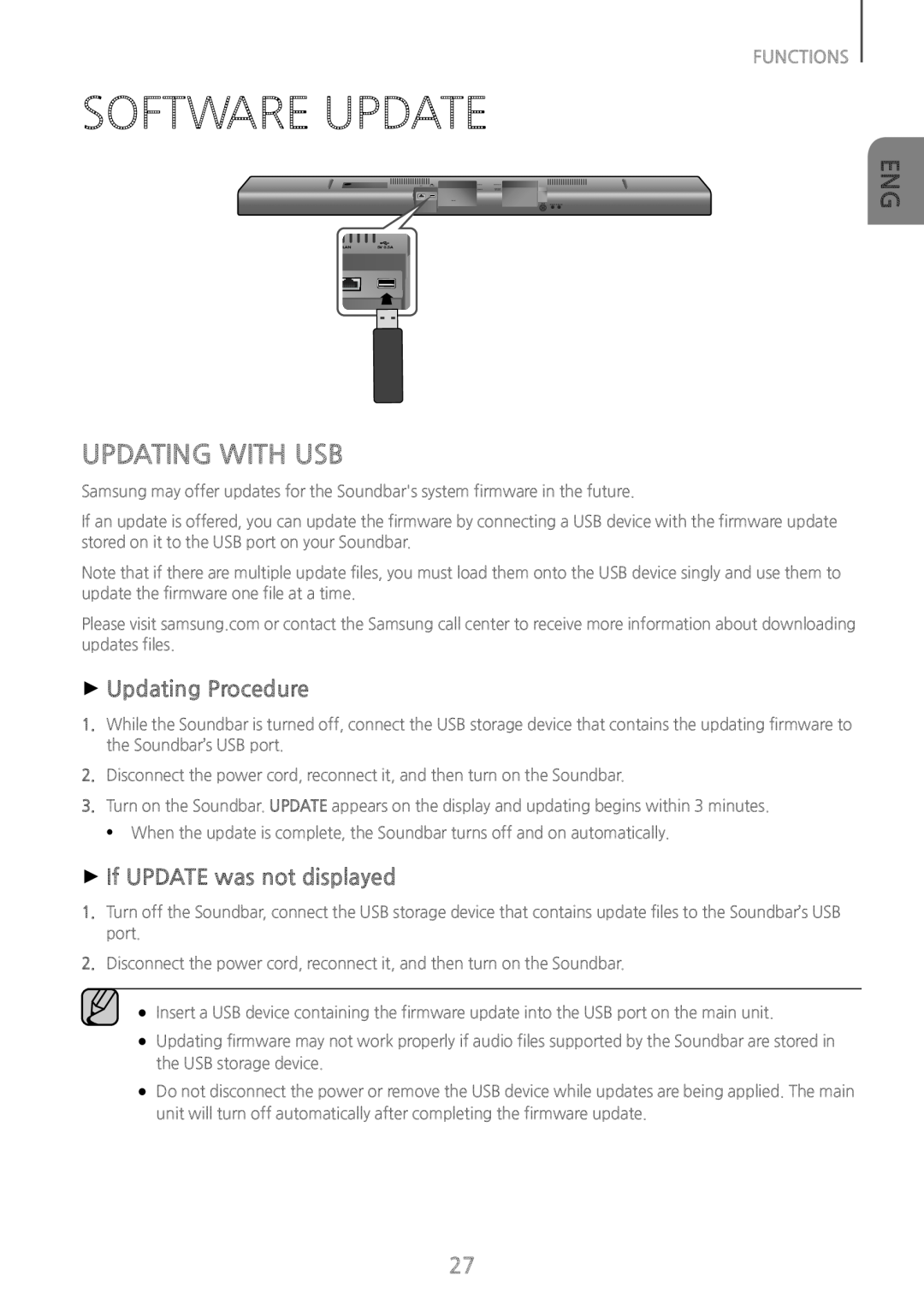 UPDATING WITH USB Standard HW-J650