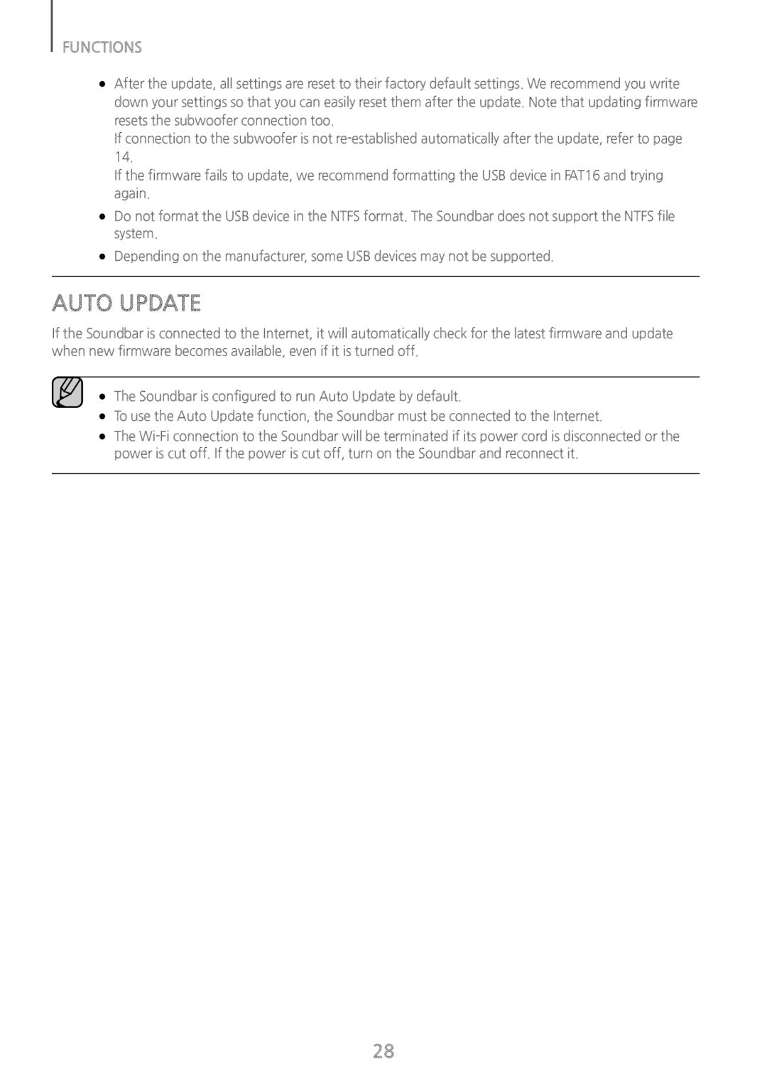 AUTO UPDATE Standard HW-J650