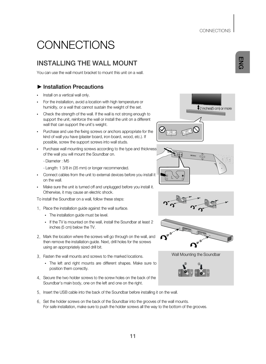 ▶▶Installation Precautions Standard HW-J550, HW-J551