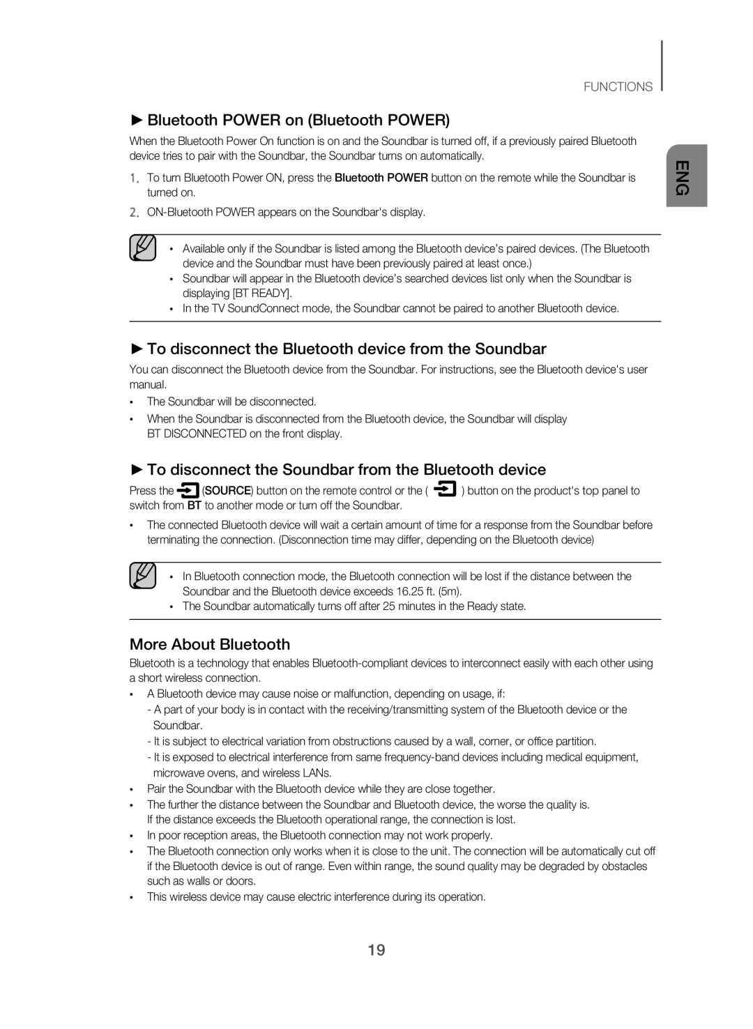 ▶▶Bluetooth POWER on (Bluetooth POWER) Standard HW-J550, HW-J551