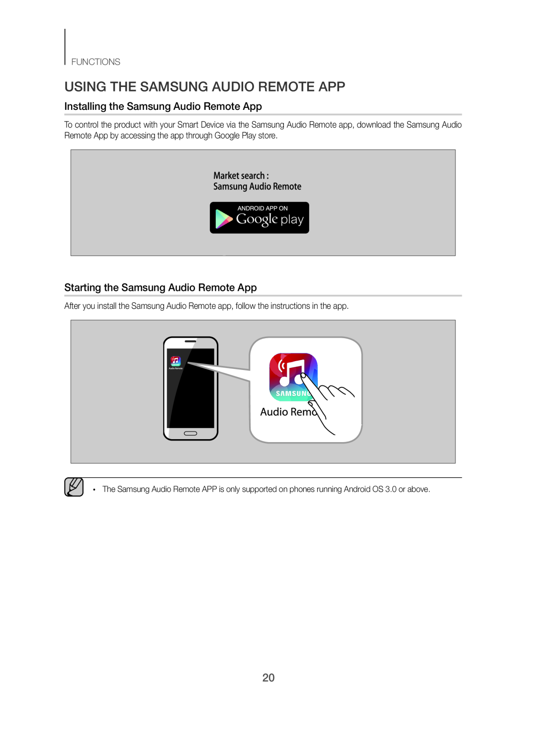 USING THE SAMSUNG AUDIO REMOTE APP Standard HW-J550, HW-J551