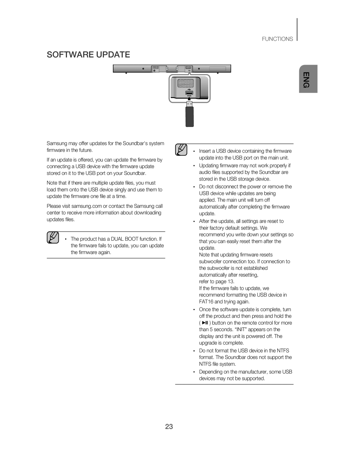 SOFTWARE UPDATE Standard HW-J550, HW-J551