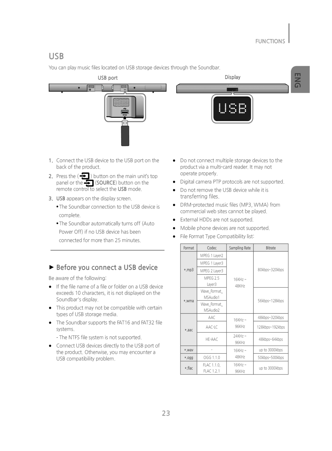 ++Before you connect a USB device Standard HW-J470