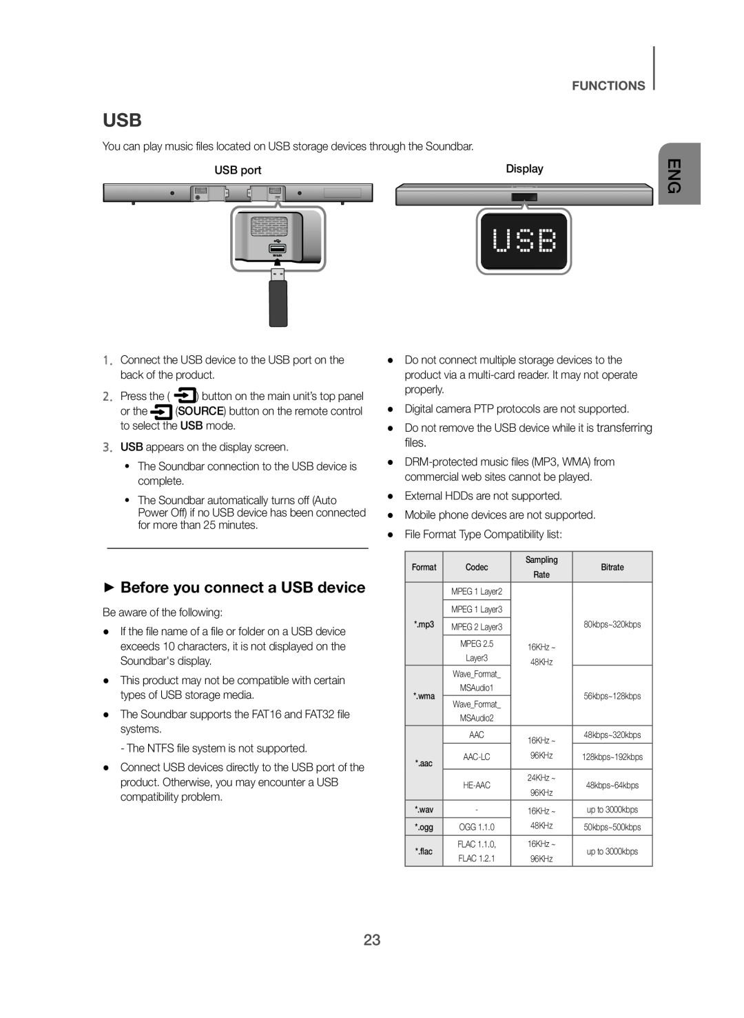 ++Before you connect a USB device Standard HW-J470