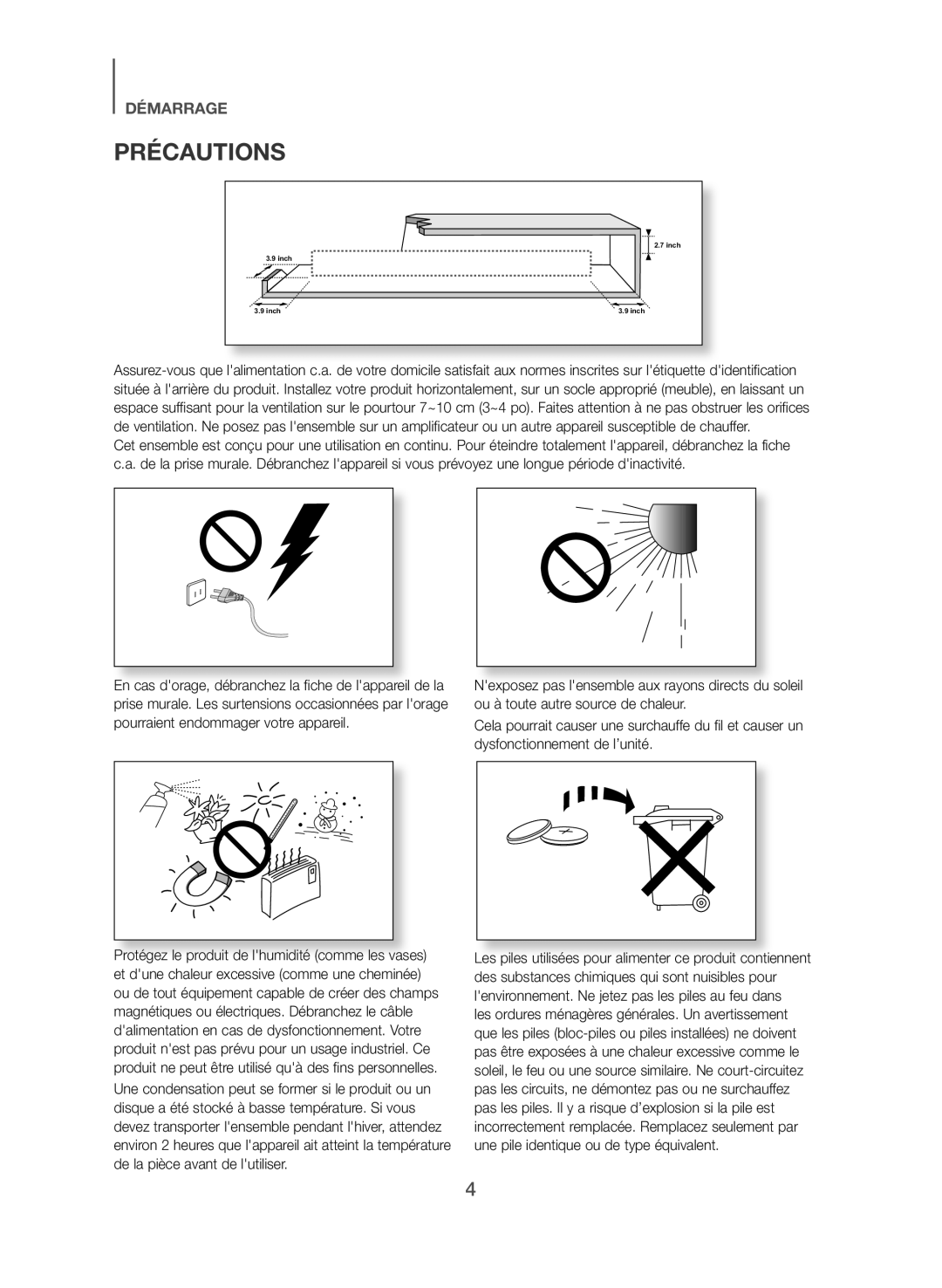 PRÉCAUTIONS Standard HW-J470