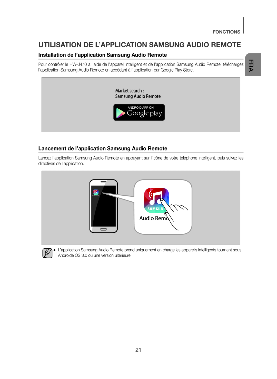 UTILISATION DE L’APPLICATION SAMSUNG AUDIO REMOTE