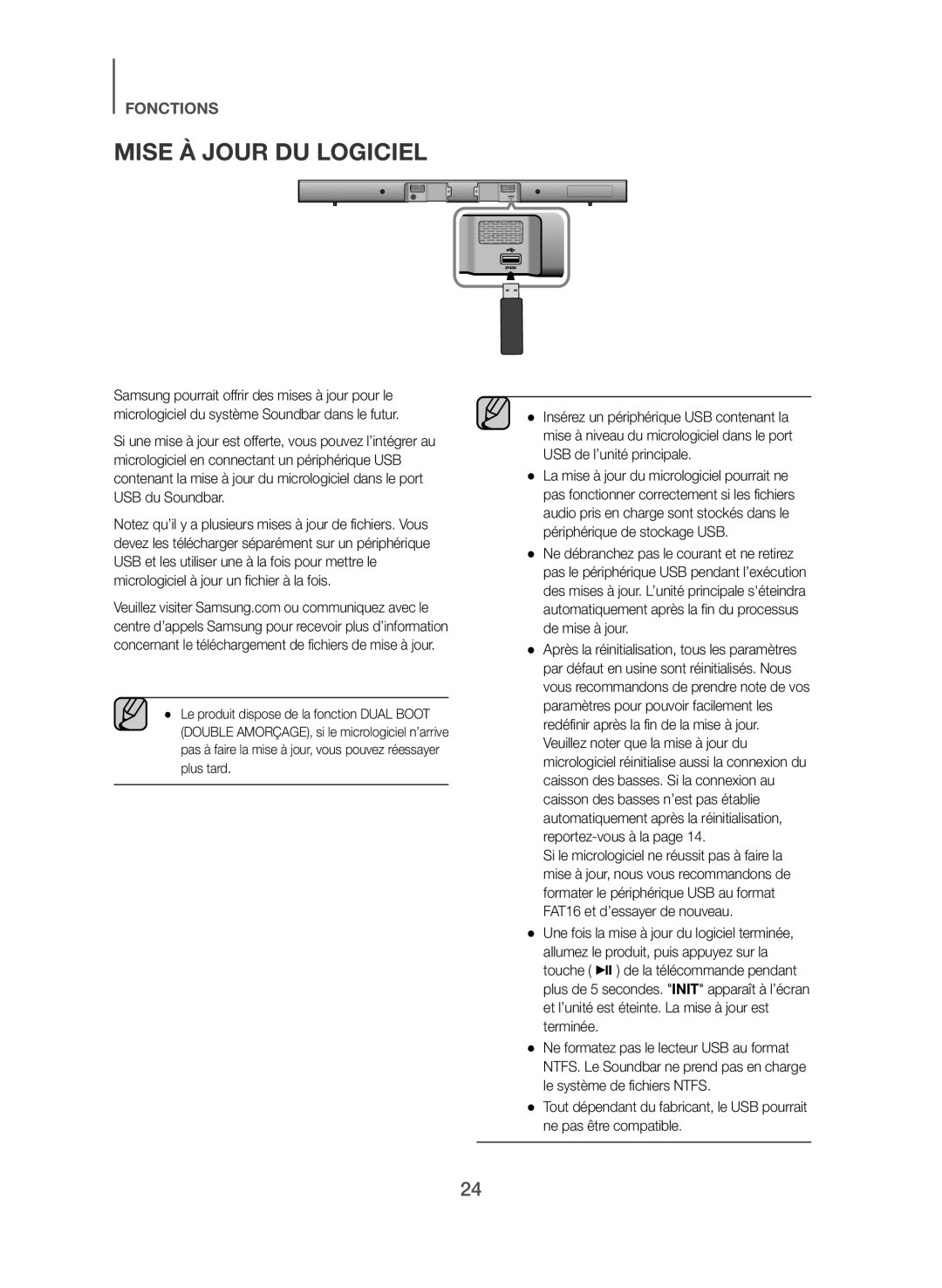 MISE À JOUR DU LOGICIEL Standard HW-J470