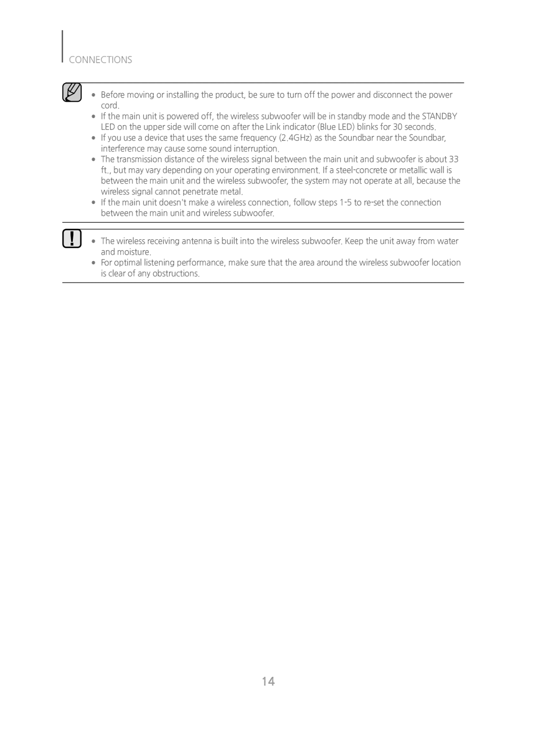 If the main unit doesn't make a wireless connection, follow steps Standard HW-J450