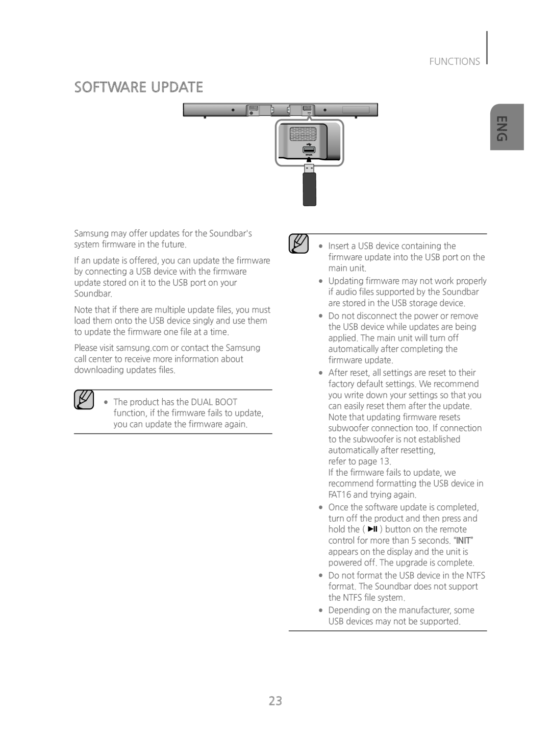 SOFTWARE UPDATE Standard HW-J450