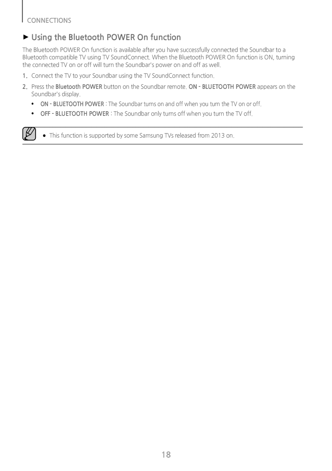 ++Using the Bluetooth POWER On function Standard HW-J370