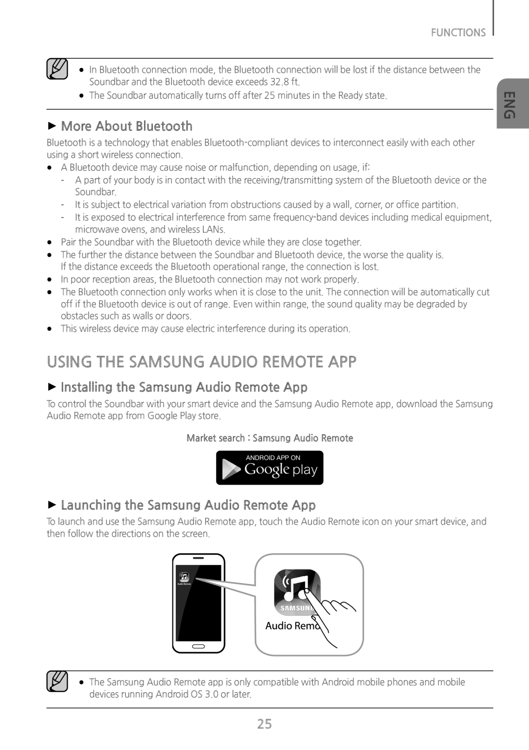 USING THE SAMSUNG AUDIO REMOTE APP ++Installing the Samsung Audio Remote App Standard HW-J370