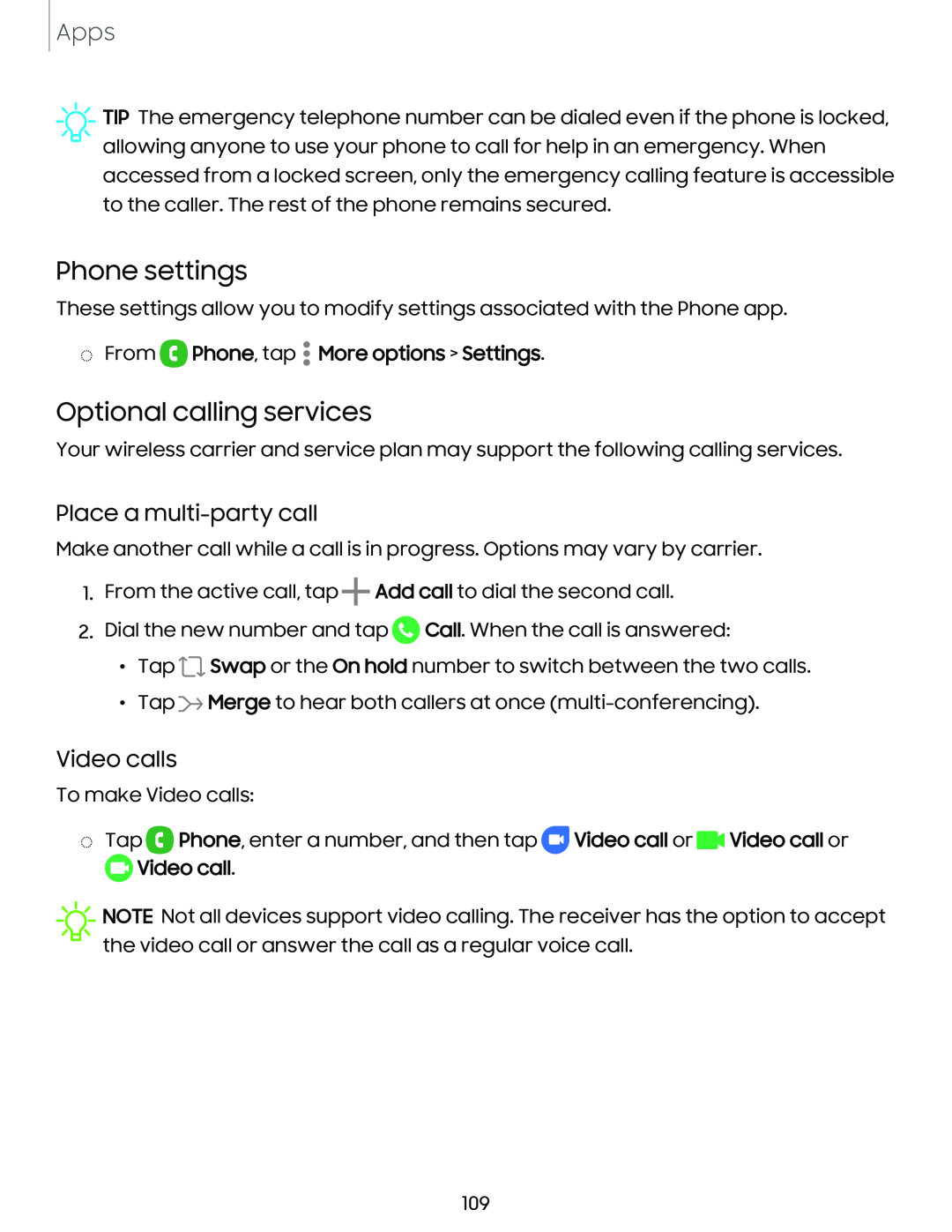 Phone settings Galaxy Note10 Unlocked