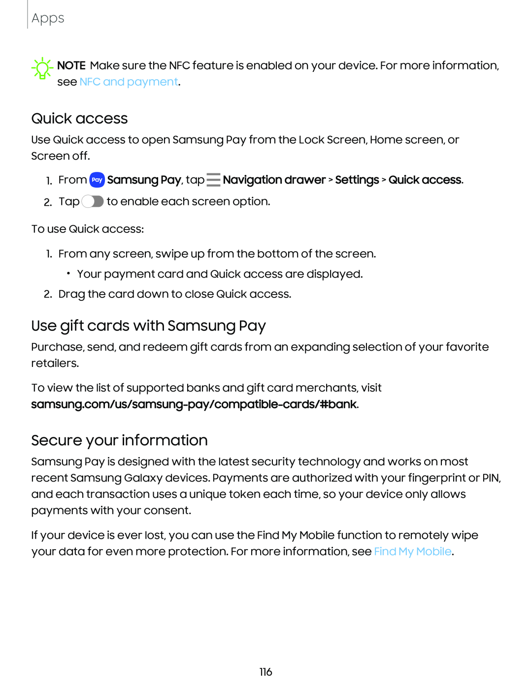 Use gift cards with Samsung Pay Galaxy Note10 Unlocked