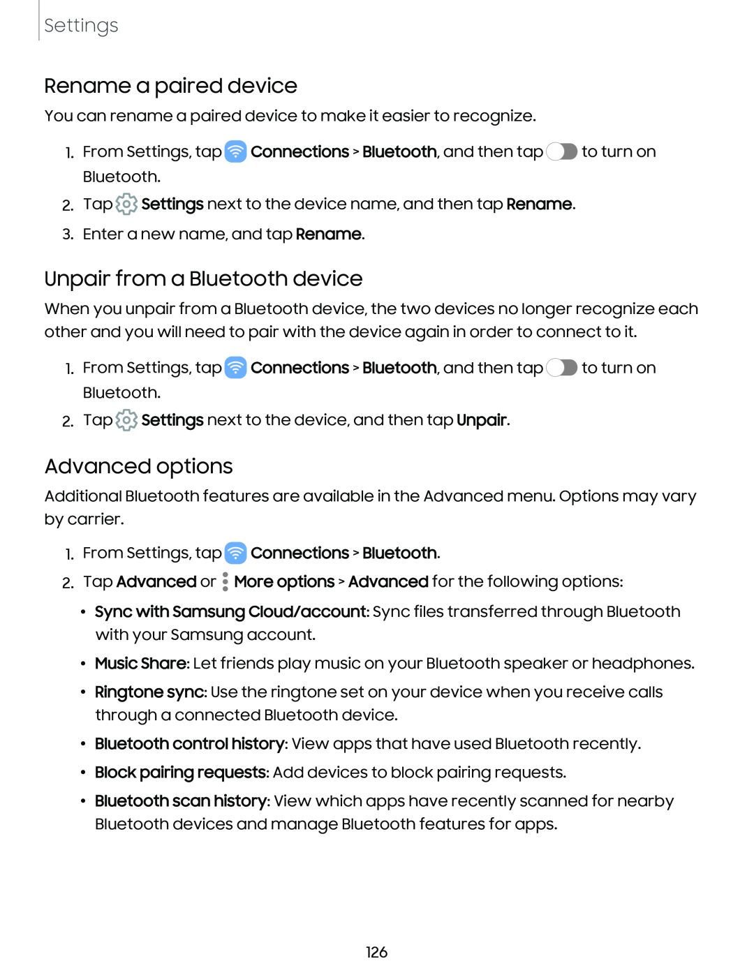 Rename a paired device Galaxy Note10 Unlocked