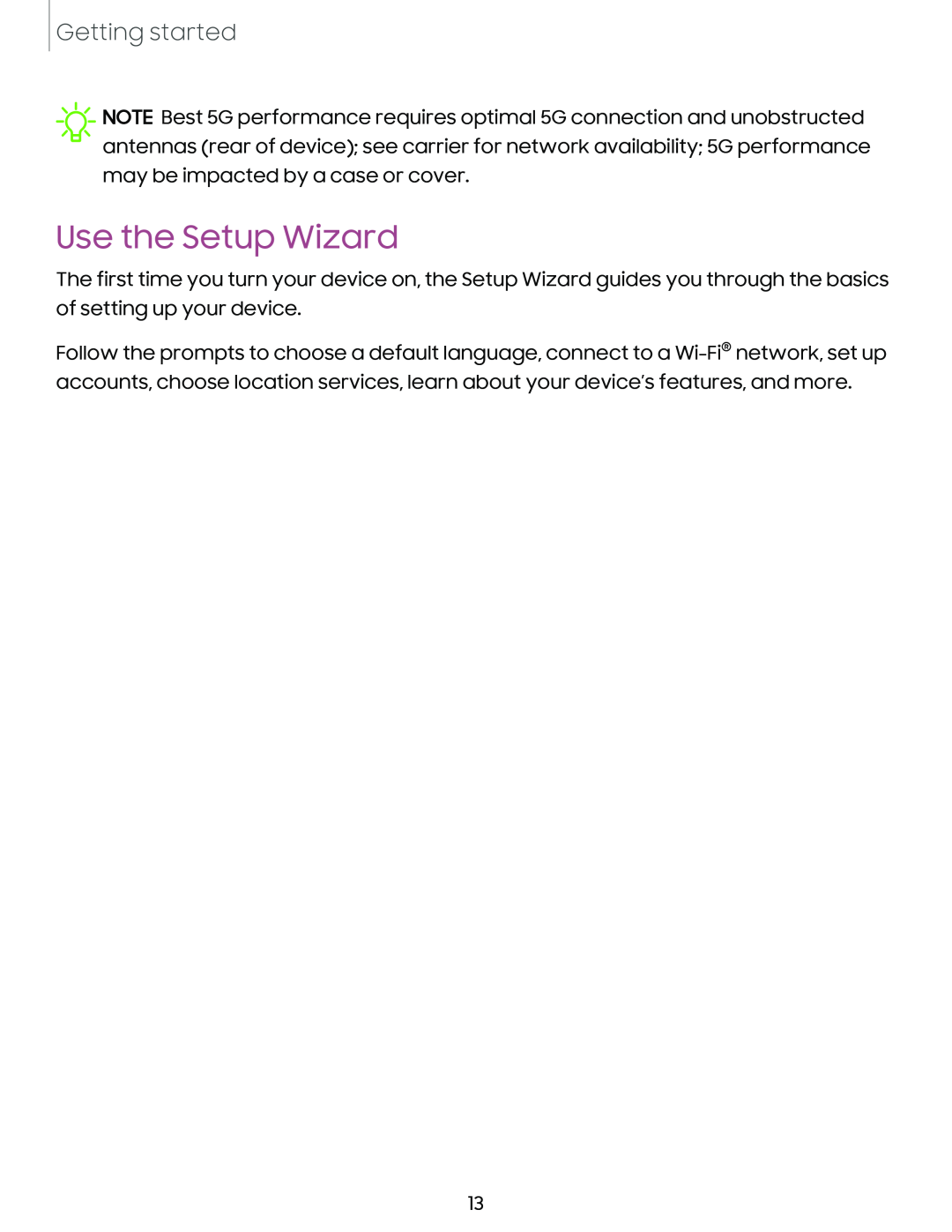 Use the Setup Wizard Galaxy Note10 Unlocked