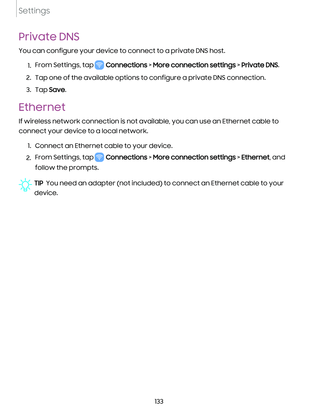 Private DNS Galaxy Note10 Unlocked