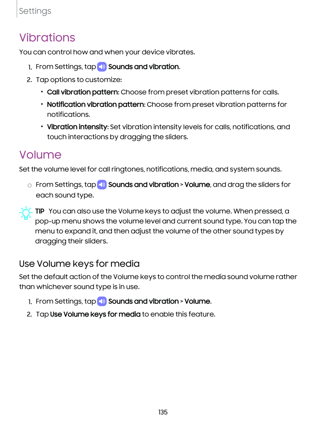 Use Volume keys for media Galaxy Note10 Unlocked