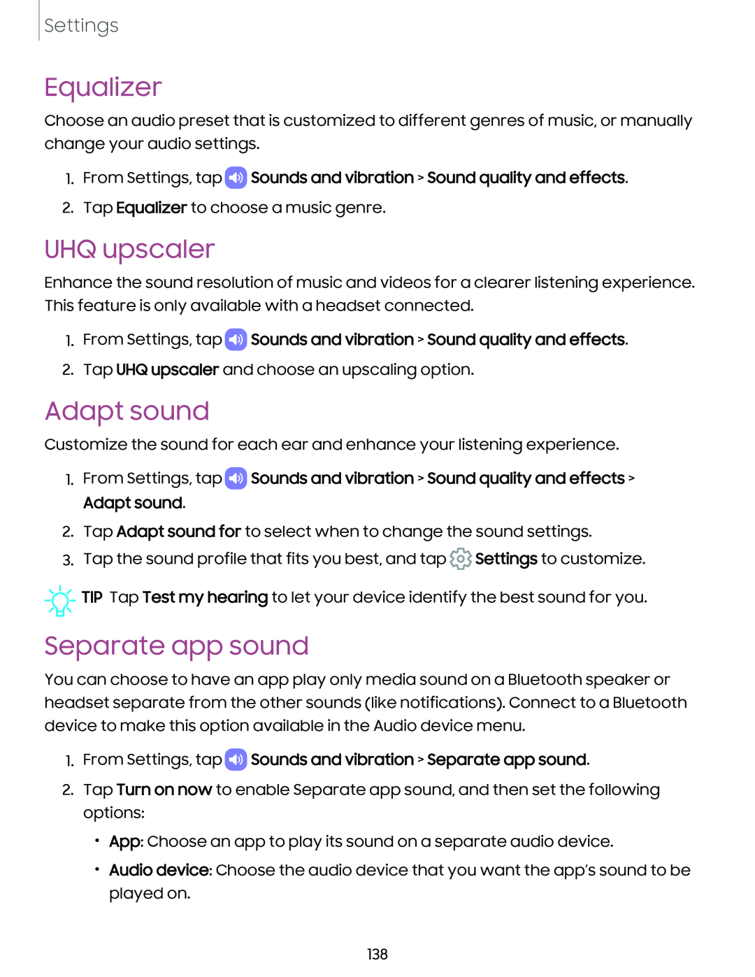 Adapt sound Galaxy Note10 Unlocked