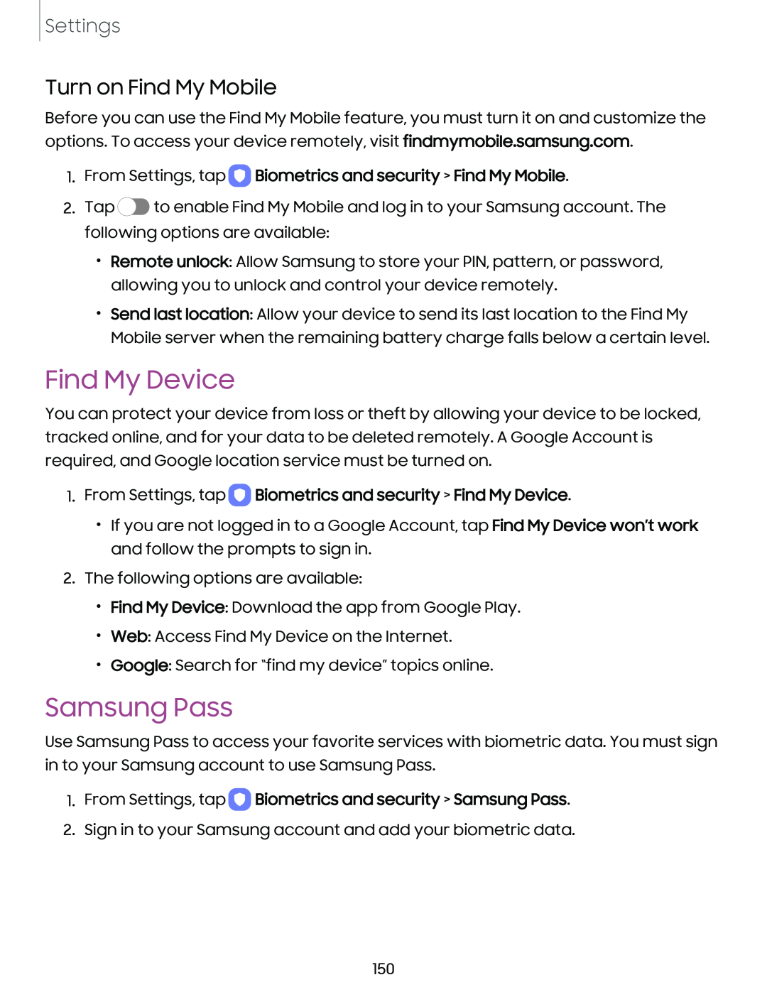 Turn on Find My Mobile Galaxy Note10 Unlocked