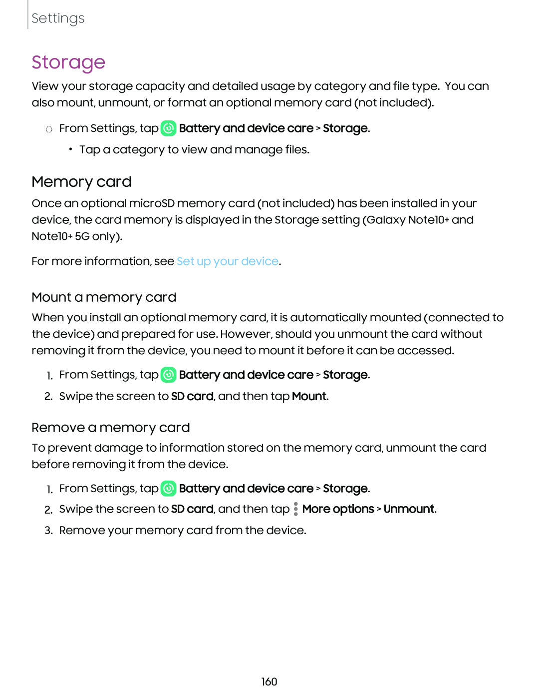 Storage Galaxy Note10 Unlocked