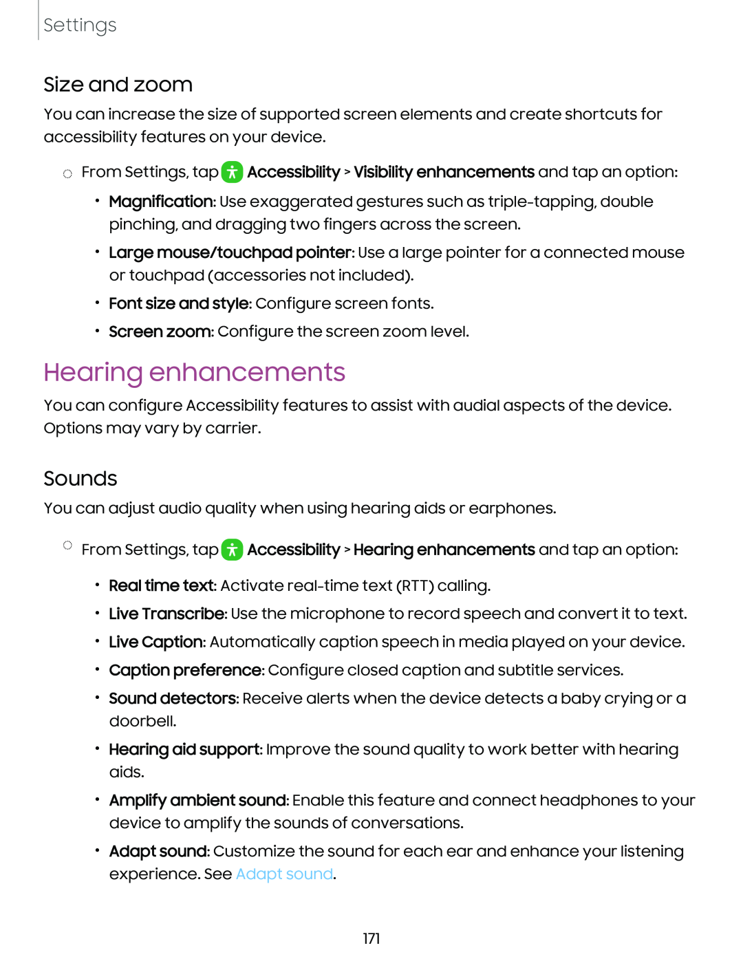 Hearing enhancements Galaxy Note10 Unlocked