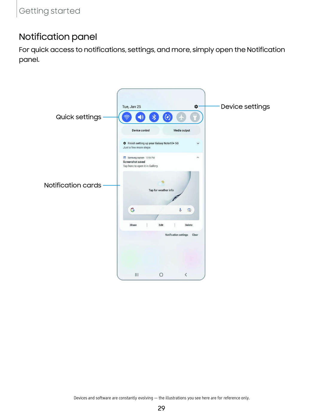 Notification panel Galaxy Note10 Unlocked