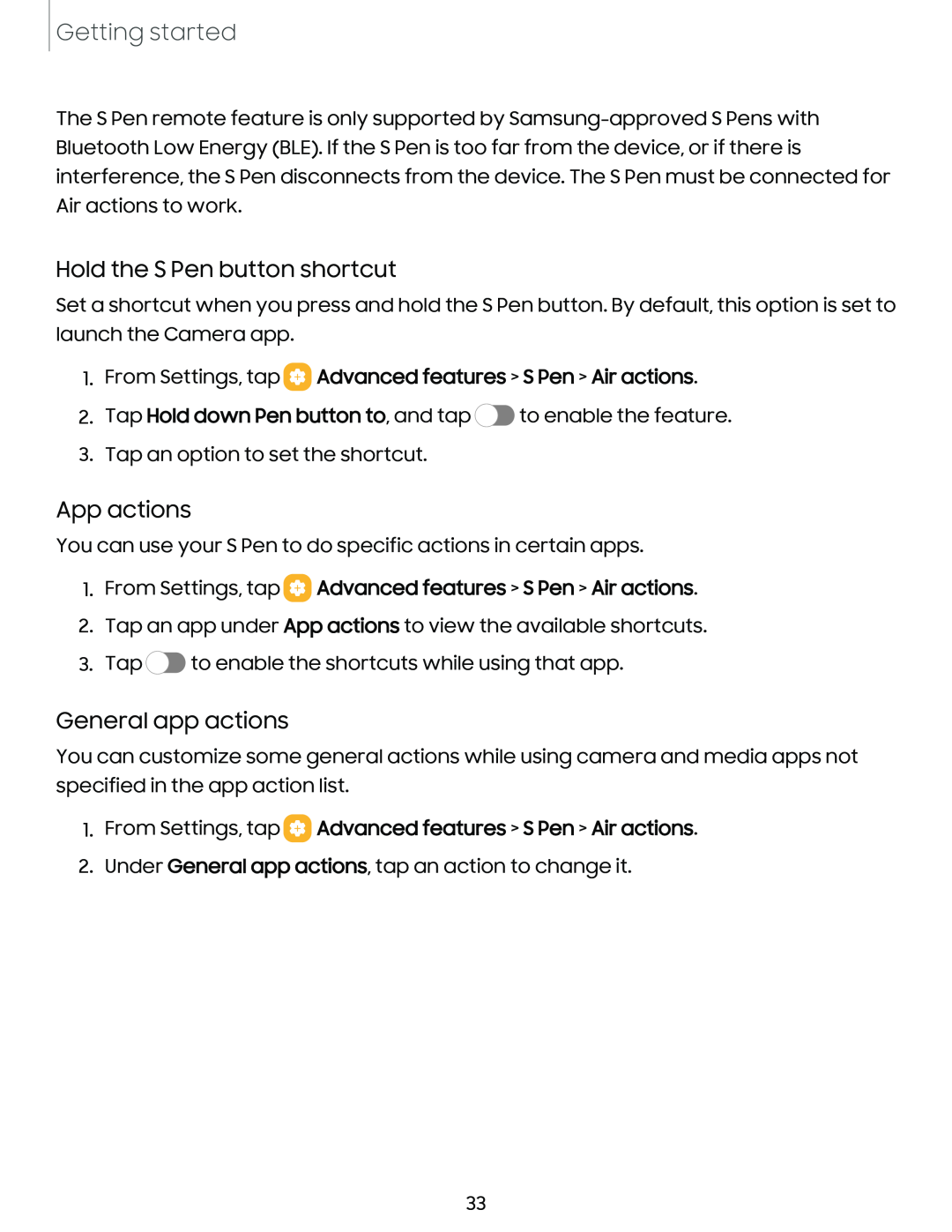 Hold the S Pen button shortcut Galaxy Note10 Unlocked