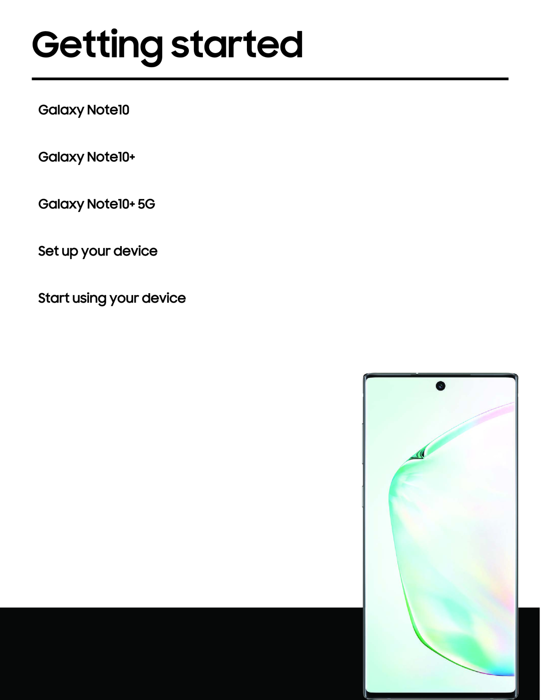 Getting started Galaxy Note10 Unlocked