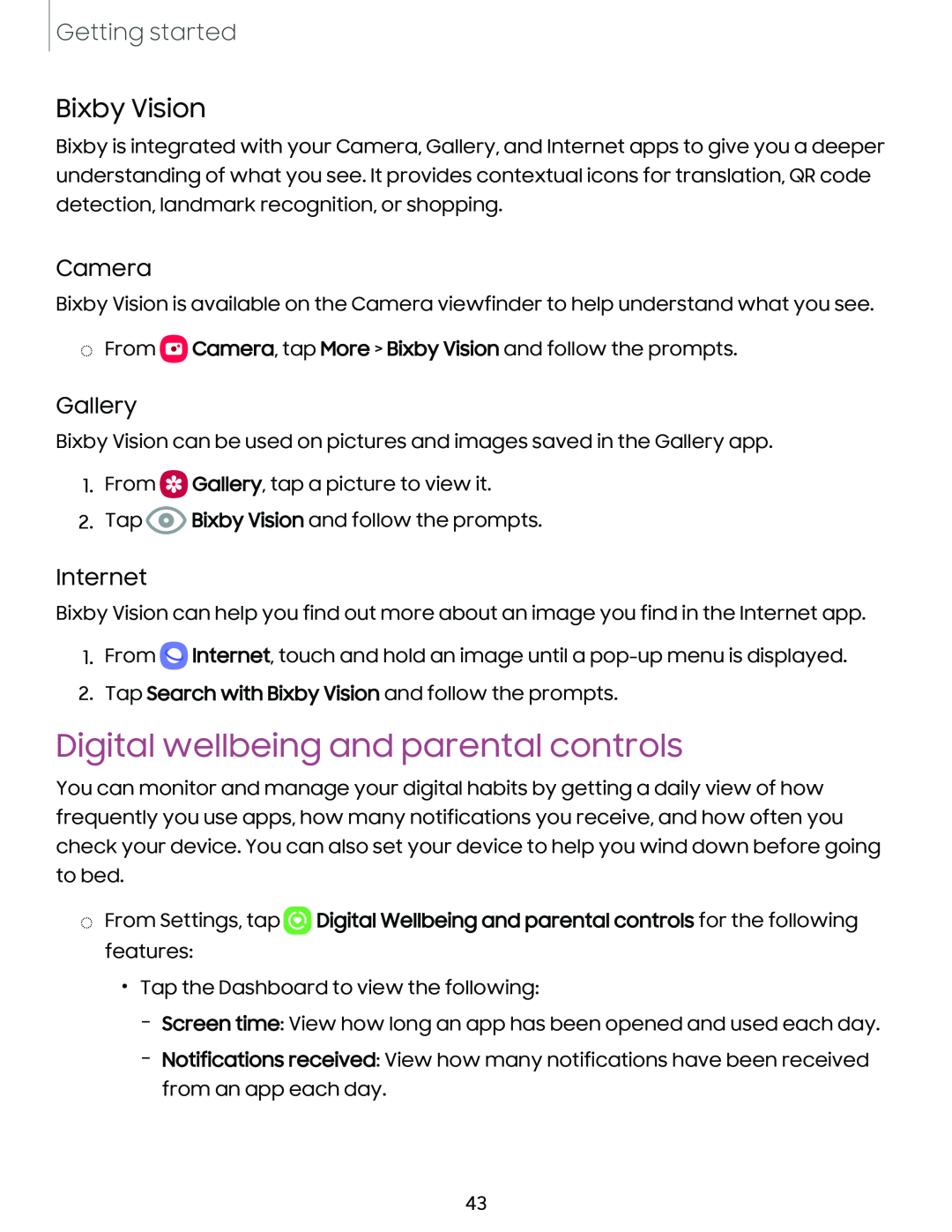 Digital wellbeing and parental controls Galaxy Note10 Unlocked