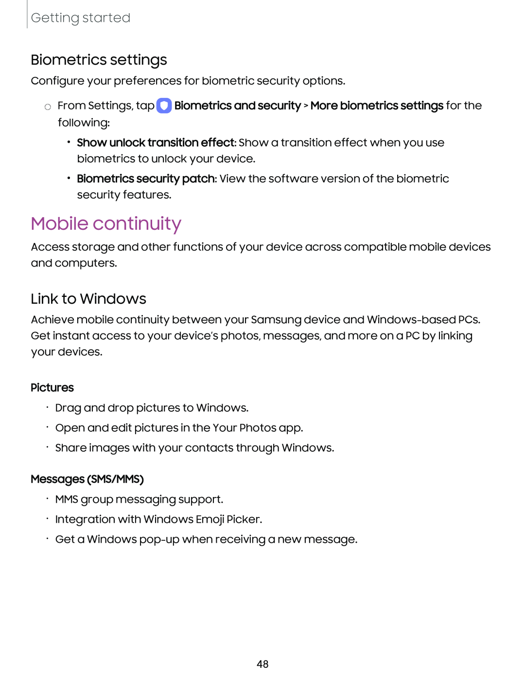 Biometrics settings Galaxy Note10 Unlocked