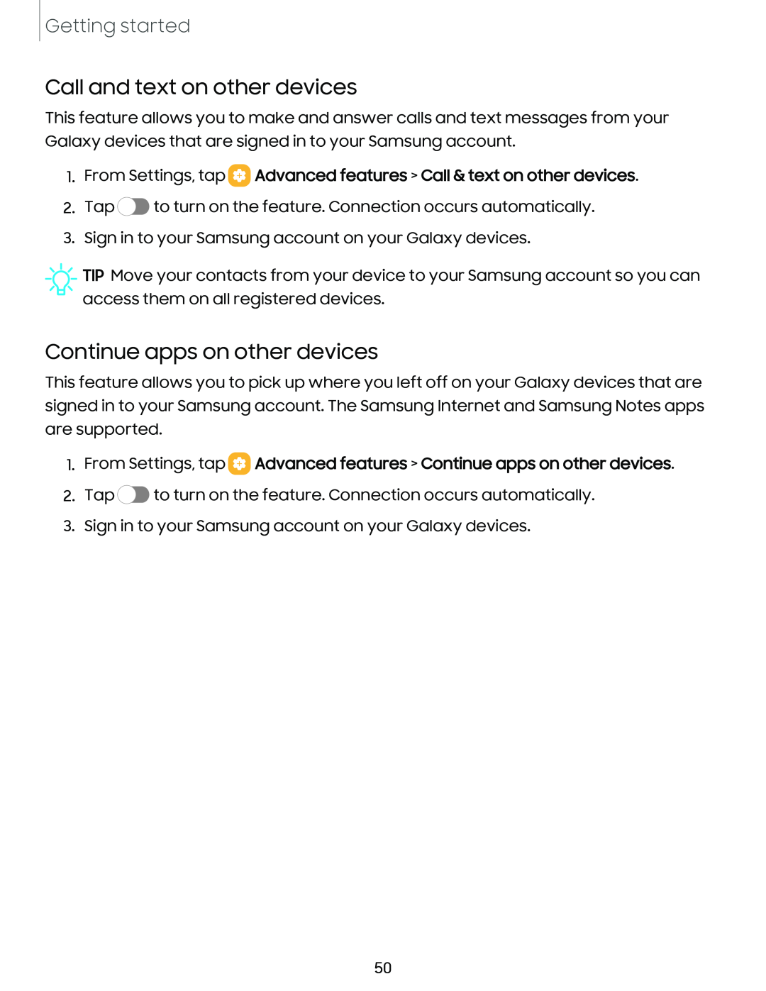 Continue apps on other devices Galaxy Note10 Unlocked