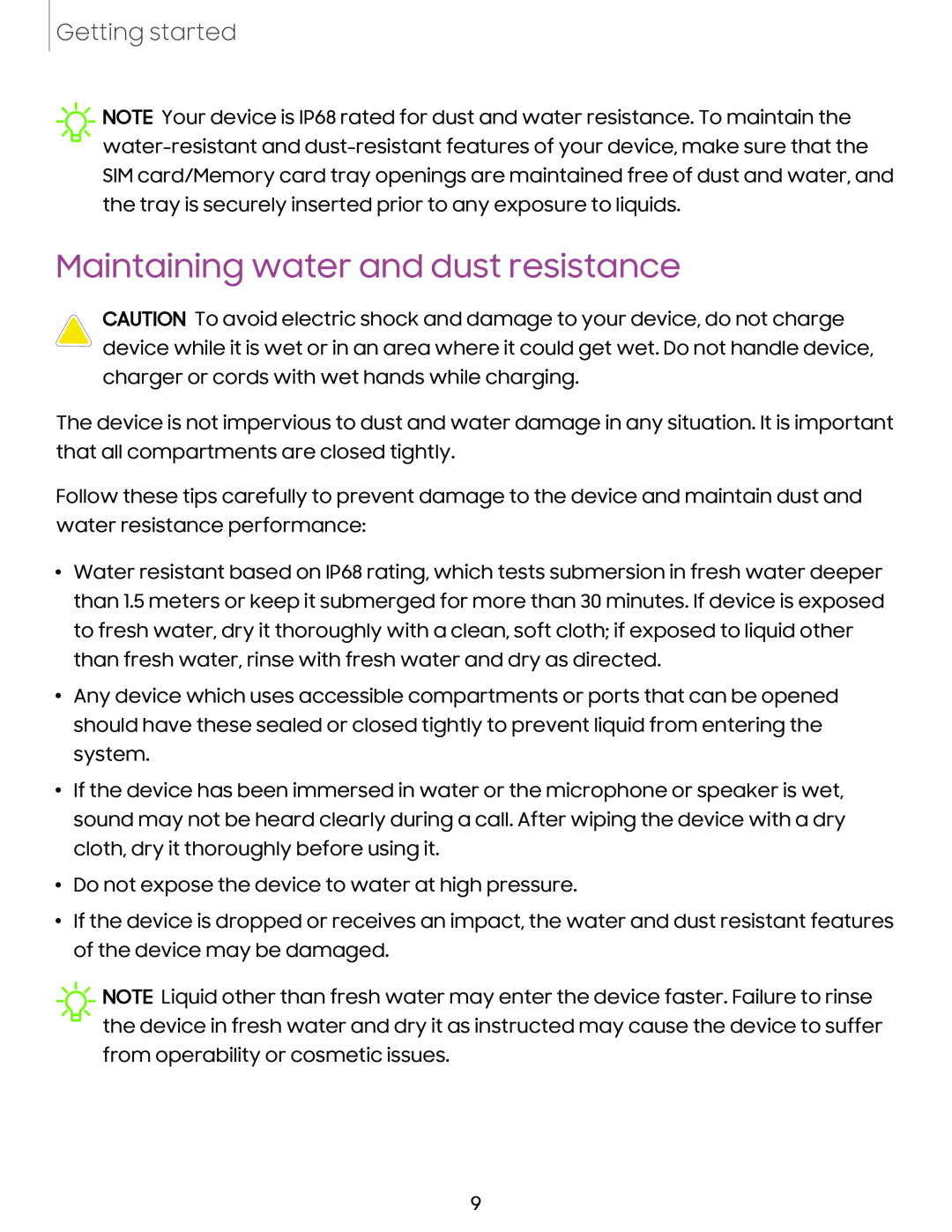 Maintaining water and dust resistance Galaxy Note10 Unlocked