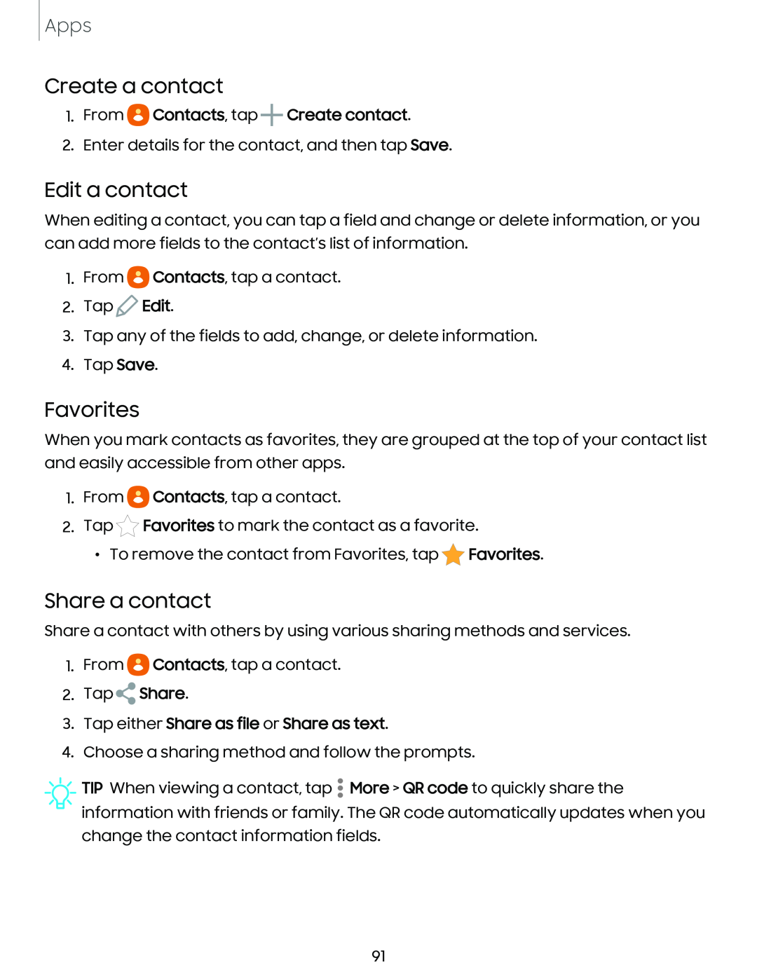 Share a contact Galaxy Note10 Unlocked