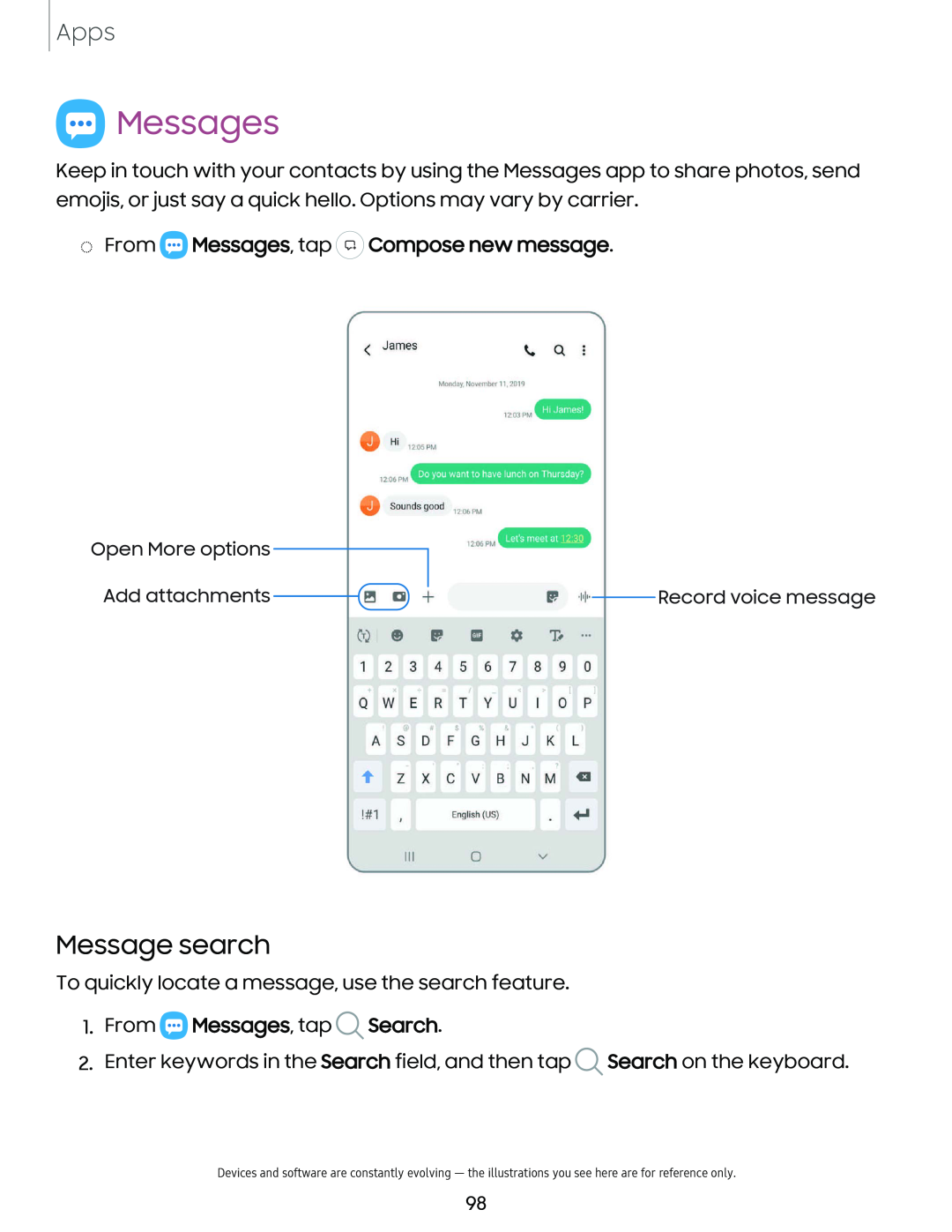 Messages Galaxy Note10 Unlocked