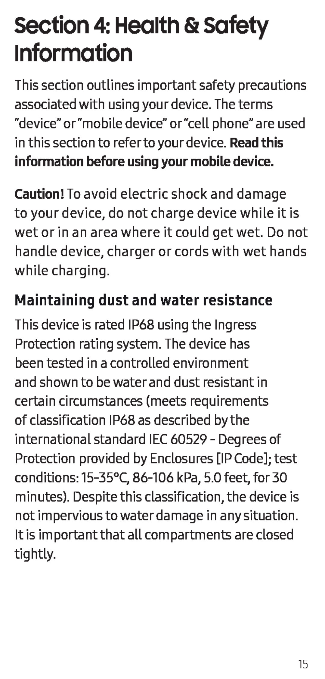 Section 4: Health & Safety Information Galaxy Note9 US Cellular