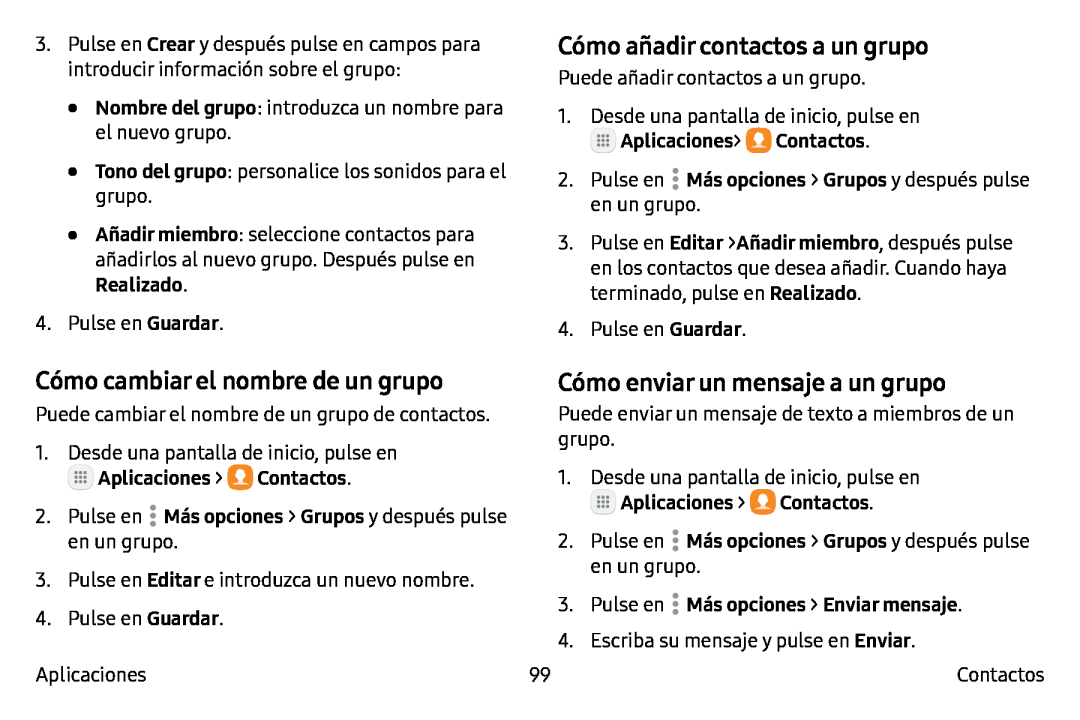 Cómo añadir contactos a un grupo Galaxy Note7 AT&T