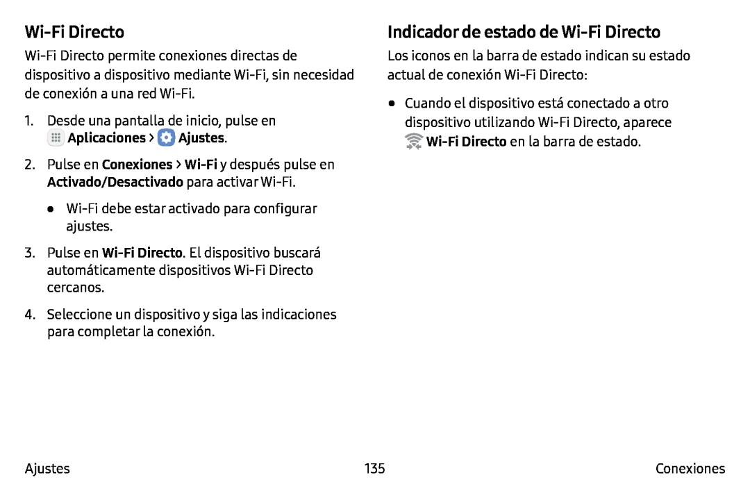 Indicador de estado de Wi-FiDirecto Galaxy Note7 AT&T