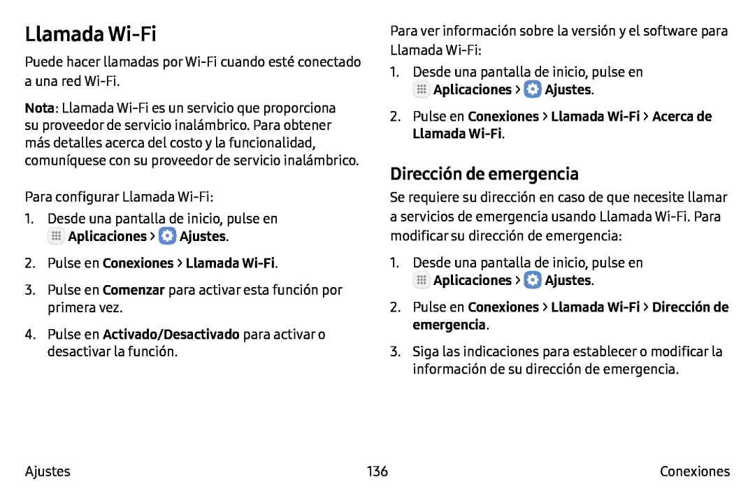 Dirección de emergencia Galaxy Note7 AT&T