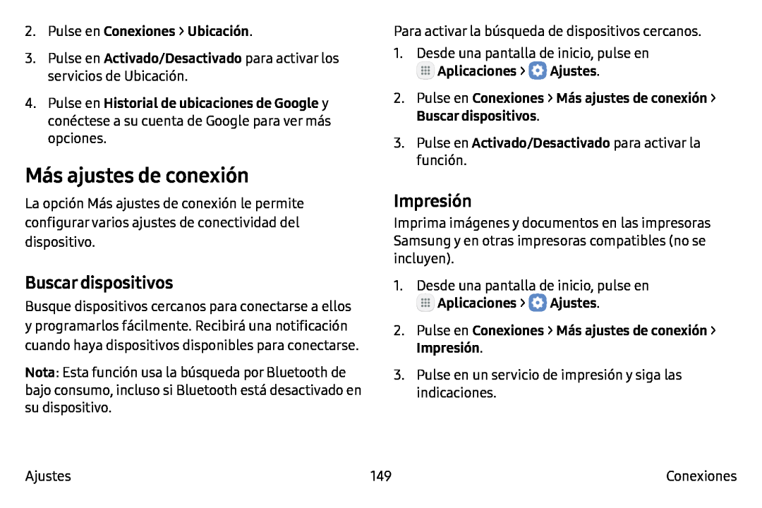 Más ajustes de conexión Galaxy Note7 AT&T