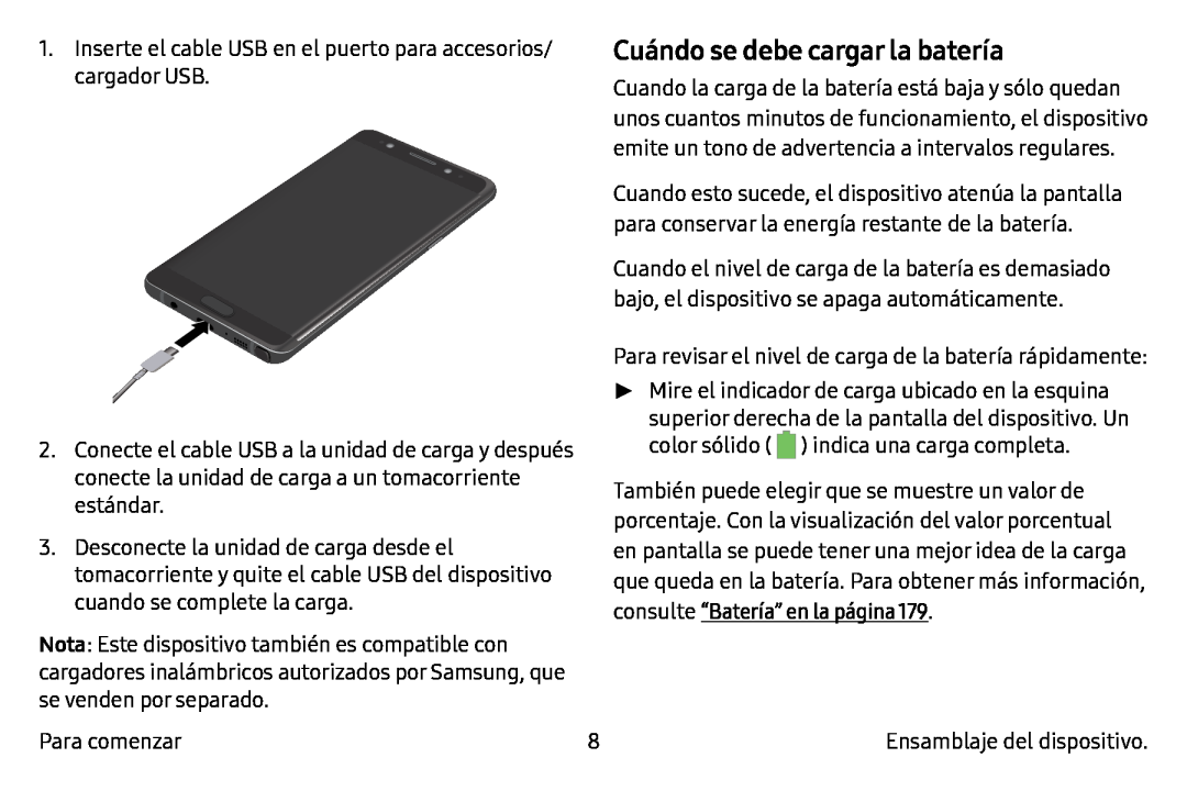 Cuándo se debe cargar la batería Galaxy Note7 AT&T